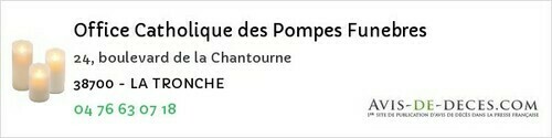 Avis de décès - Chantesse - Office Catholique des Pompes Funebres