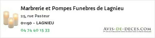 Avis de décès - Crozet - Marbrerie et Pompes Funebres de Lagnieu