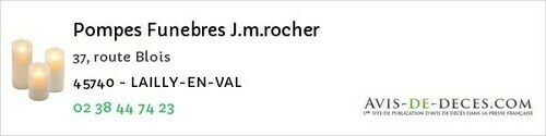 Avis de décès - Cerdon - Pompes Funebres J.m.rocher