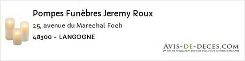 Avis de décès - Chauchailles - Pompes Funèbres Jeremy Roux