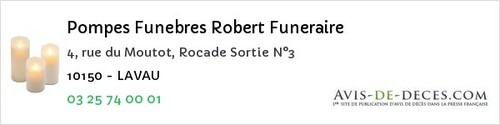 Avis de décès - Les Riceys - Pompes Funebres Robert Funeraire