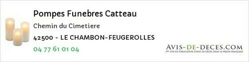 Avis de décès - Moingt - Pompes Funebres Catteau