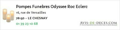 Avis de décès - Le Vésinet - Pompes Funebres Odyssee Roc Eclerc