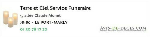 Avis de décès - Chanteloup-les-Vignes - Terre et Ciel Service Funeraire