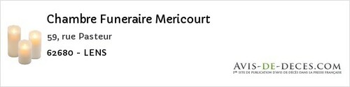 Avis de décès - Héricourt - Chambre Funeraire Mericourt
