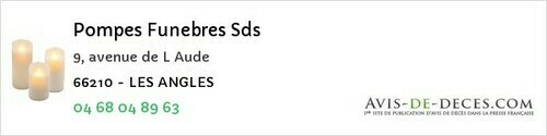 Avis de décès - Sabran - Pompes Funebres Sds