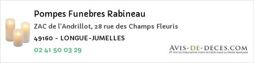 Avis de décès - Ambillou-Château - Pompes Funebres Rabineau