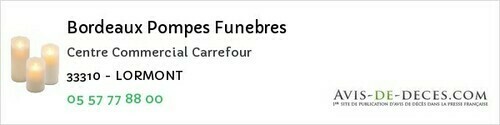 Avis de décès - Audenge - Bordeaux Pompes Funebres