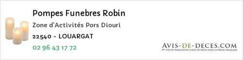 Avis de décès - Saint-Méloir-Des-Bois - Pompes Funebres Robin