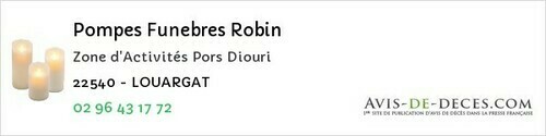 Avis de décès - Erquy - Pompes Funebres Robin
