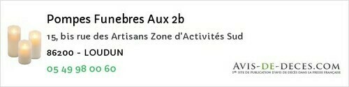 Avis de décès - Yversay - Pompes Funebres Aux 2b