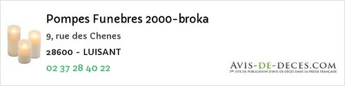 Avis de décès - Villiers-le-Morhier - Pompes Funebres 2000-broka