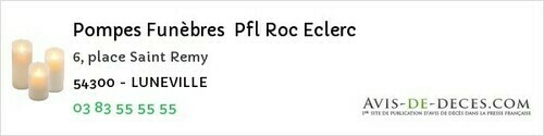 Avis de décès - Hatrize - Pompes Funèbres Pfl Roc Eclerc