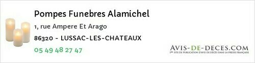 Avis de décès - Charrais - Pompes Funebres Alamichel