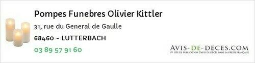 Avis de décès - Obermorschwiller - Pompes Funebres Olivier Kittler