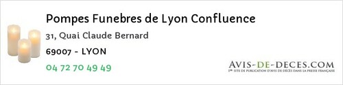 Avis de décès - Tupin-et-Semons - Pompes Funebres de Lyon Confluence