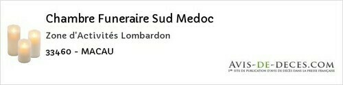 Avis de décès - Taillecavat - Chambre Funeraire Sud Medoc