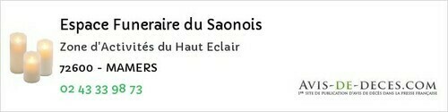 Avis de décès - Rouez - Espace Funeraire du Saonois