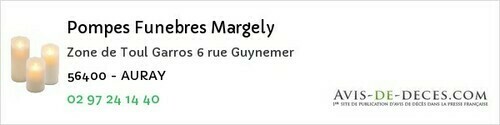 Avis de décès - Erdeven - Pompes Funebres Margely