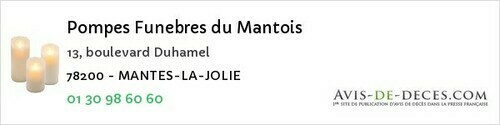 Avis de décès - Poigny-la-Forêt - Pompes Funebres du Mantois