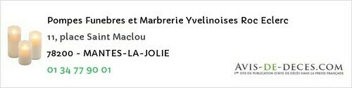 Avis de décès - Méré - Pompes Funebres et Marbrerie Yvelinoises Roc Eclerc
