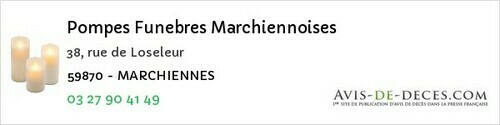 Avis de décès - Gravelines - Pompes Funebres Marchiennoises