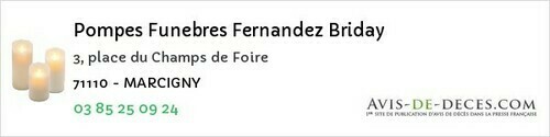 Avis de décès - Ratenelle - Pompes Funebres Fernandez Briday