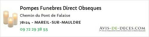 Avis de décès - Viroflay - Pompes Funebres Direct Obseques