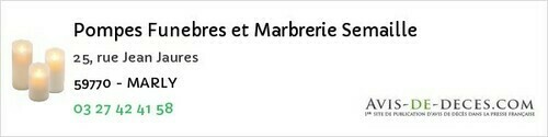 Avis de décès - Craincourt - Pompes Funebres et Marbrerie Semaille