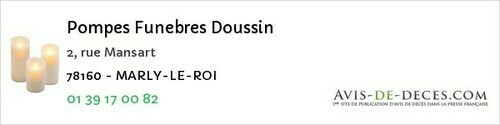 Avis de décès - Limay - Pompes Funebres Doussin