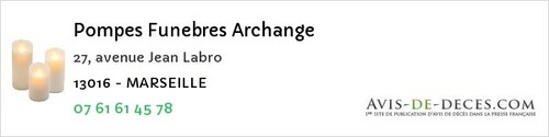 Avis de décès - Saint-Andiol - Pompes Funebres Archange