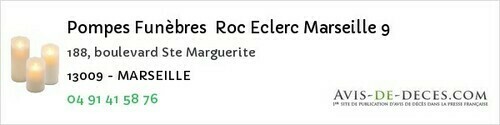 Avis de décès - La Destrousse - Pompes Funèbres Roc Eclerc Marseille 9