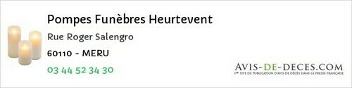 Avis de décès - Nanteuil-le-Haudouin - Pompes Funèbres Heurtevent