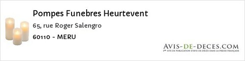 Avis de décès - Brenouille - Pompes Funebres Heurtevent