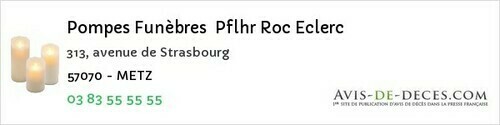 Avis de décès - Bettange - Pompes Funèbres Pflhr Roc Eclerc