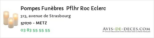 Avis de décès - Saint-Louis - Pompes Funèbres Pflhr Roc Eclerc