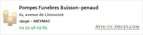Avis de décès - Nespouls - Pompes Funebres Buisson-penaud