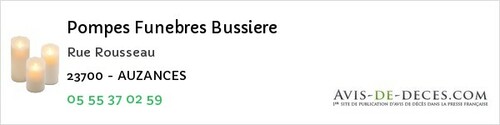 Avis de décès - Saint-Chabrais - Pompes Funebres Bussiere
