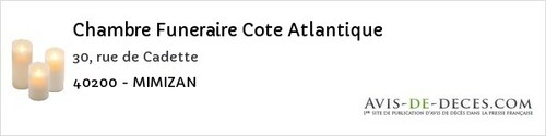 Avis de décès - Sainte-Marie-De-Gosse - Chambre Funeraire Cote Atlantique