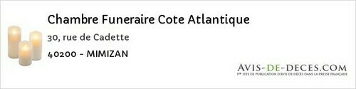 Avis de décès - Onesse-et-Laharie - Chambre Funeraire Cote Atlantique