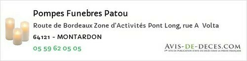 Avis de décès - Urrugne - Pompes Funebres Patou