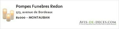 Avis de décès - Laguépie - Pompes Funebres Redon