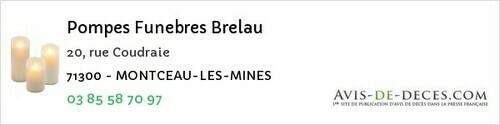 Avis de décès - Varennes-sous-Dun - Pompes Funebres Brelau