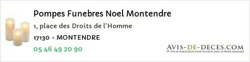 Avis de décès - La Rochelle - Pompes Funebres Noel Montendre