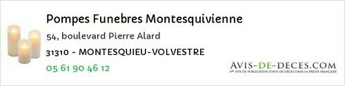 Avis de décès - Saint-Bertrand-De-Comminges - Pompes Funebres Montesquivienne