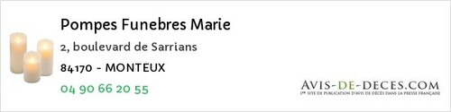 Avis de décès - Saint-Martin-De-La-Brasque - Pompes Funebres Marie