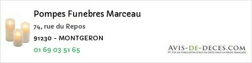 Avis de décès - Brunoy - Pompes Funebres Marceau
