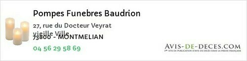 Avis de décès - Aiton - Pompes Funebres Baudrion