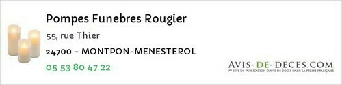 Avis de décès - Cherveix-Cubas - Pompes Funebres Rougier