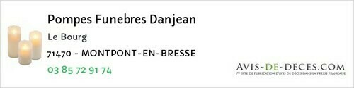 Avis de décès - Barizey - Pompes Funebres Danjean